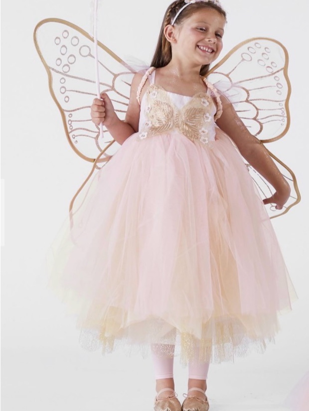 Pottery Barn Kids Pink Butterfly Fairy Halloween Costume size 4-6T